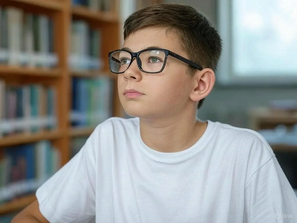 Image of young boy with glasses